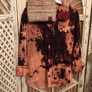 Vintage wash plaid flannel